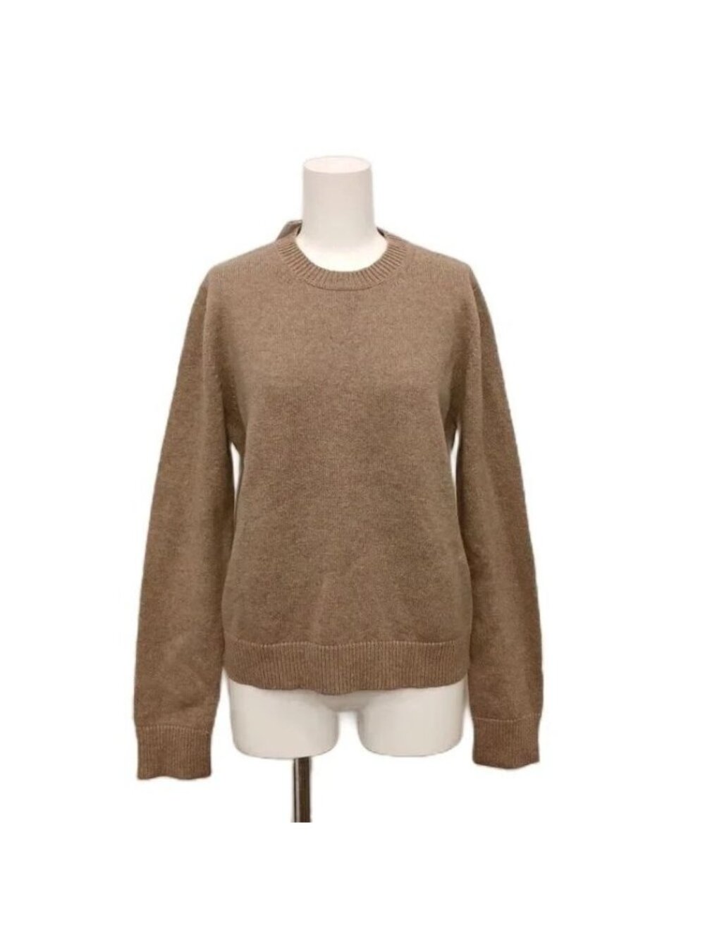 Max Mara S 'S Cashmere Blend Elbow Patch Crew Neck Knit Sweater Long Sleeve